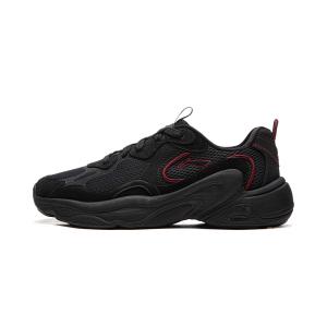 Li-Ning Li Ning Cushioning Slip Resistant Abrasion Resistant Breathable Support Lightweight Low top Casual Shoes Men's Black