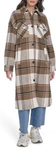 Женская куртка-рубашка Zoe Relaxed Wool Plaid Shirt Jacket Levi's, Brown Multi Long