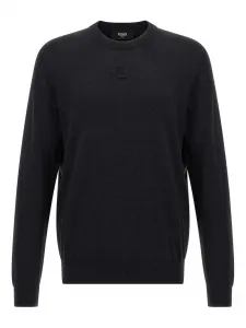 Свитер с тисненым логотипом FF Fendi, серый