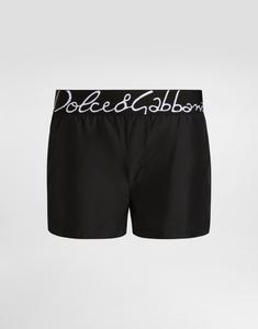 Короткие плавки с логотипом Dolce&Gabbana DOLCE & GABBANA, черный