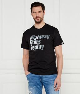 Футболка мужская Replay с надписью, черный