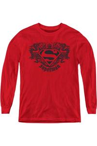 Футболка с длинным рукавом Superman Dragon для детей Gildan, красный