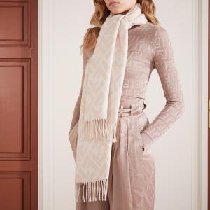 Футболка с бахромой и принтом FENDI