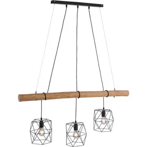 Подвесной светильник EDGAR E27 1 шт. Just Light, черный/коричневый