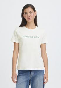 Футболка ICHI IHMAMBO SS, Cloud Dancer W.Pine Green Emb./Off-White