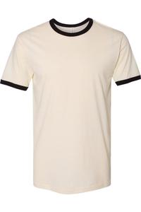Футболка унисекс из хлопка Next Level Ringer, цвет natural/ black