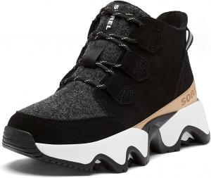 Sorel Women's Kinetic Impact Caribou Waterproof Shoes, Black, Sea Salt