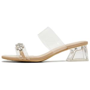 BASTO Тихие тапочки-шлепанцы женские прозрачные абрикосовые, цвет Transparent/Apricot