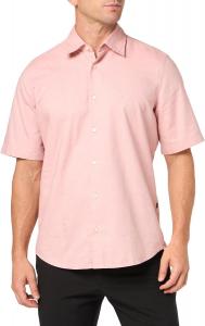 BOSS Мужская рубашка Regular Fit из хлопкового оксфорда с коротким рукавом, Rose Dawn