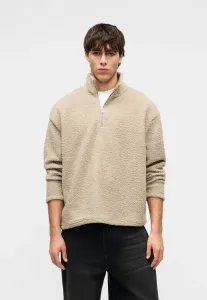 Универсальная толстовка-свитер унисекс с мягкой подкладкой и застежкой-молнией до середины груди. Yourturn, Beige