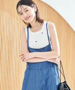 Топ с вышивкой в рубчик и мотивом сердца Coen, цвет Off White