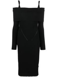 ANDREĀDAMO трикотажное платье с открытыми плечами, черный