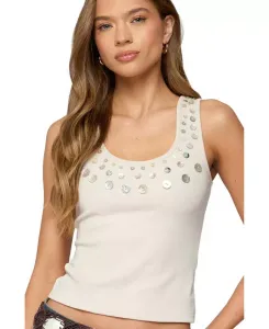 Женский топ-майка Beach Babe с круглым вырезом Edikted, коричневый/бежевый