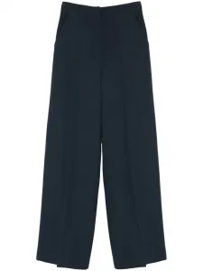 Шерстяные брюки строгого кроя YVES SALOMON, синий