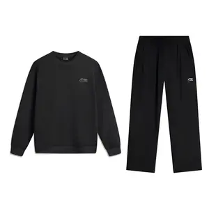 Li Ning Casual Sportswear Unisex Li-Ning, черный pullover hoodie+черный straight fit sports pants