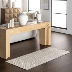 Ковер Yulia Geometric Bands Area Rug nuLOOM, 76x305 см, светло-серый