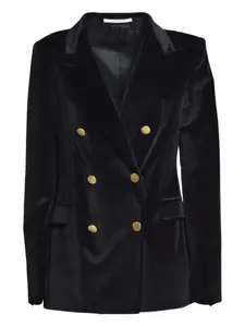 Бархатный двубортный пиджак Tagliatore, черный