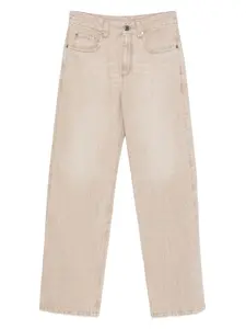 Джинсы с эффектом потертости Brunello Cucinelli, нейтральный