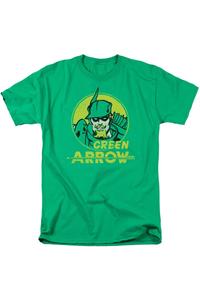 Футболка с коротким рукавом для взрослых DC Comics Archer Circle Gildan, цвет kelly green