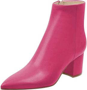 Женские элегантные ботильоны FSJ с заостренным носком, массивным каблуком и боковой молнией, формальная свадебная обувь, размер США 4-15, Hot Pink