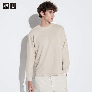 Футболка хлопковая Uniqlo AIRism с длинным рукавом, естественный