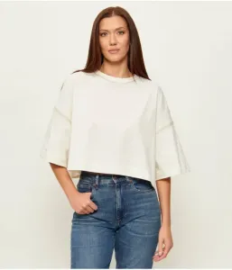 Футболка C_Вязание крючком cropped fit Boss Orange, экрю