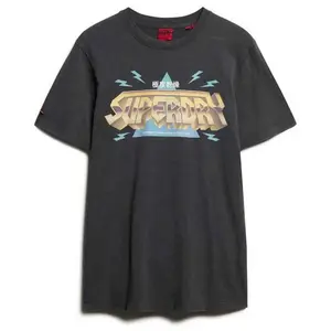 Футболка с коротким рукавом Superdry Rock Band Logo Relaxed, черный