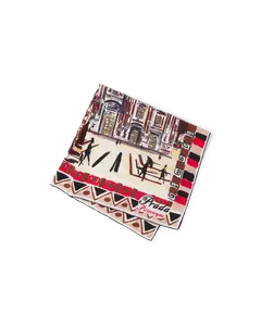 Шелковый платок с принтом «Живописный Милан» 90x90 Prada, бордовый