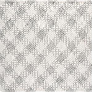 Ковер SAFAVIEH, 183 x 183 см, Natural Fiber Couture Collection, Silver & Ivory, ручной работы из шерсти, идеально для гостиной, спальни, столовой (NFC105G)