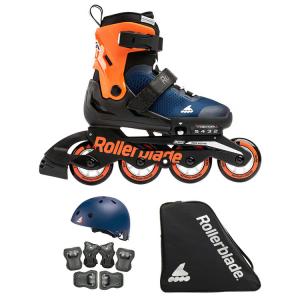 RollerBlade Детские роликовые коньки с регулируемым размером, Midnight Blue/Warm Orange (Premium Set B), размер L (36.5-40.5 см)