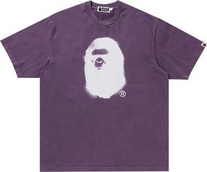 Футболка BAPE Spray Ape Head Garment Dyed Relaxed Fit 'Purple', фиолетовый