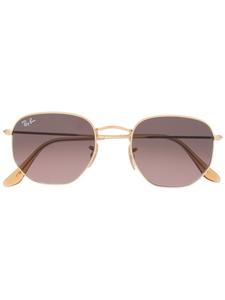 Ray-Ban солнцезащитные очки в шестиугольной оправе, золотой