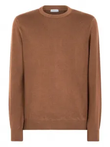 Шерстяной свитер с круглым вырезом Boglioli, коричневый