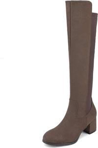 Женские модные высокие сапоги до колена DREAM PAIRS с эластичной вставкой, Khaki