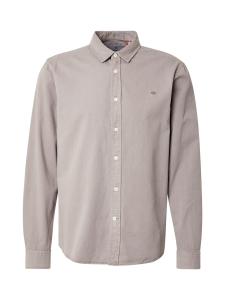 Рубашка на пуговицах классического кроя Kronstadt Eagle, светло-серый