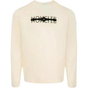 Графическая футболка с длинным рукавом Moncler, экрю