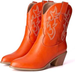 Классические белые женские ковбойские сапоги MRKEWUNEY с остроконечным носком