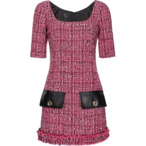 PINKO Короткое платье с короткими рукавами FW23 женское пурпурное