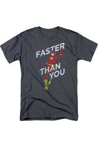 Футболка с коротким рукавом для взрослых DC Comics Flash Faster Than You Gildan, цвет charcoal