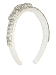 Ободок с бантом и кристаллами Dolce & Gabbana Kids, белый