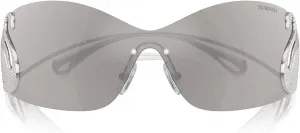Женские солнцезащитные очки Swarovski Sk7020 овальной формы, Silver/Light Grey Mirrored Silver