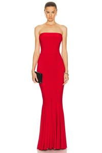 Платье Norma Kamali Strapless Fishtail Gown, цвет Tiger Red