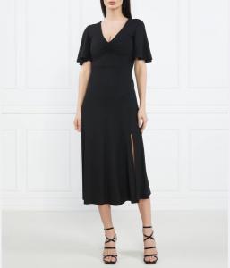 Платье Patrizia Pepe с разрезом и v- образным вырезом, черный