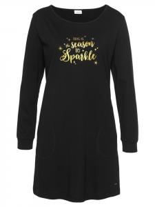 Ночная рубашка LASCANA, черный