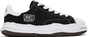 Кроссовки Maison Mihara Yasuhiro Blakey OG Sole Canvas Low 'Black White', черный