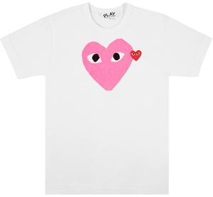 Футболка Comme des Garçons PLAY Comme des Garçons Short-Sleeve Play T-Shirt With Pink Heart 'Pink/White', розовый