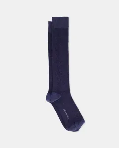 Мужские высокие носки с узором «ёлочка» Emidio Tucci, темно-синий