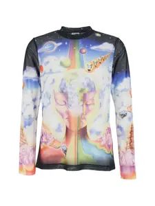 Свитшот из сетки с принтом Casablanca, черный