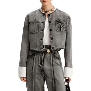 KARL LAGERFELD / Karl Lagerfeld Jeans Джинсовая куртка KARL LAGERFELD FW24 женская серая, Gray