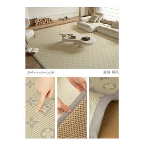 Y U-LIVE Ковер 150×200 см из бамбука и ротанга в японском стиле для гостиной, плетеный, с расширенным краем